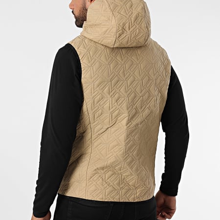 Kymaxx - Abrigo sin mangas con capucha beige