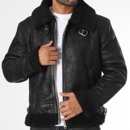 Veste Col Mouton Noir