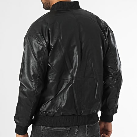 KZR - Veste Simili Cuir Zippée Noir
