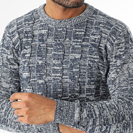KZR - Pull Bleu Marine Blanc