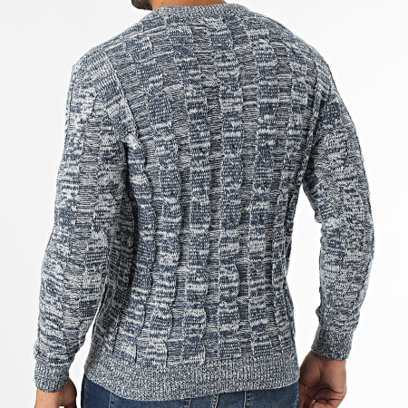 KZR - Pull Bleu Marine Blanc