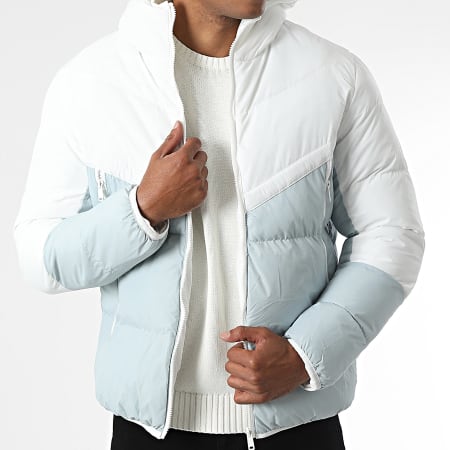 KZR - Doudoune Capuche Gris Blanc