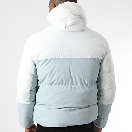 KZR - Doudoune Capuche Gris Blanc