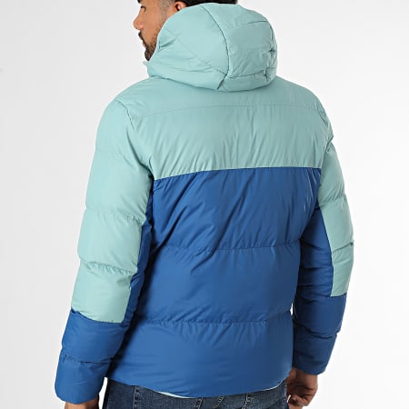 KZR - Doudoune Capuche Bleu Marine Turquoise