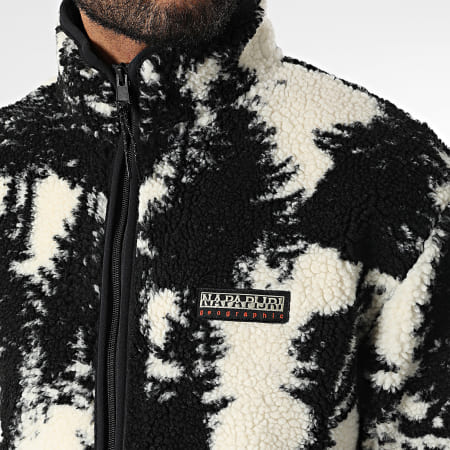 Napapijri - Veste Polaire Zippée Argient A4HZJ Noir Beige