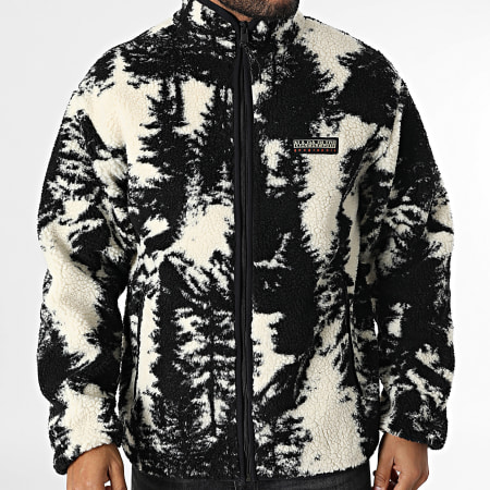 Napapijri - Veste Polaire Zippée Argient A4HZJ Noir Beige