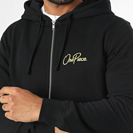 One Piece - Mugiwara Big Back Zip Hoodie Black Gold - Ryses