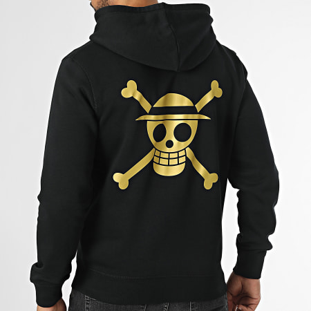 Gold button hoodie onepiece ブラック One Piece - Mugiwara Big Back Zip Hoodie Black Gold - Ryses