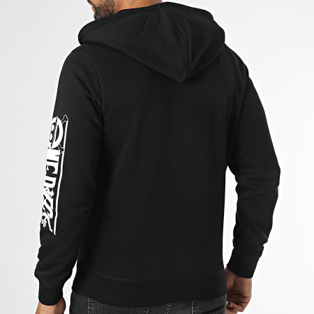 One Piece - Sweat Zippé Capuche Mugiwara Sleeve Noir Blanc