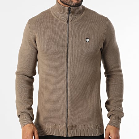 Teddy Smith - Ettore 10915528D Bruine Sweat Top met Ritssluiting