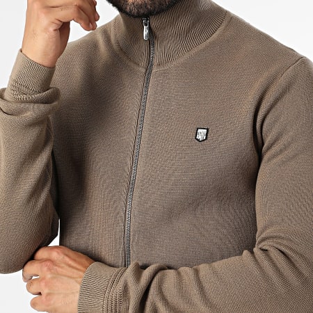 Teddy Smith - Ettore 10915528D Bruine Sweat Top met Ritssluiting