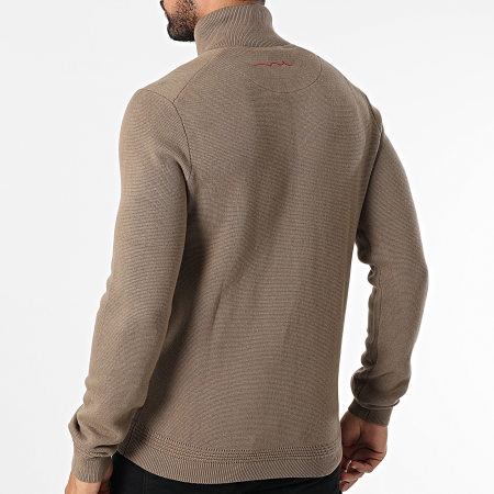 Teddy Smith - Ettore 10915528D Bruine Sweat Top met Ritssluiting