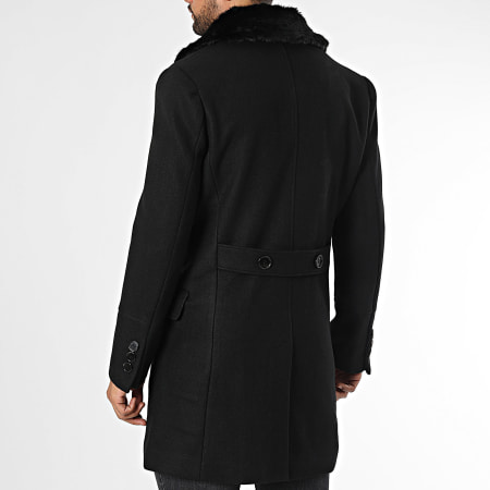 Frilivin - Manteau Col Fourrure Noir
