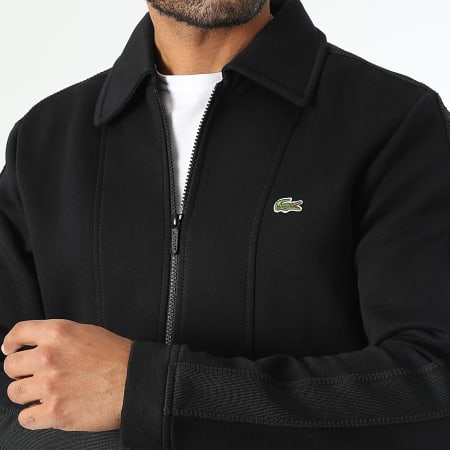 Lacoste - Zipped Jacket With Stripes Embroidered Crocodile Logo