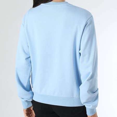 Lacoste - Sweat Crewneck Femme Logo Brodé Crocodile Bleu Clair
