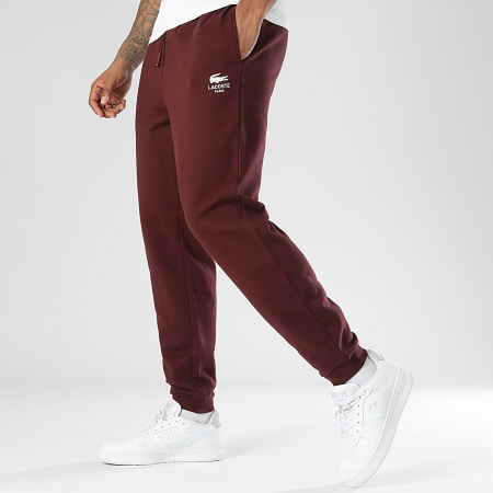 Lacoste Pantalon Jogging Logo Crocodile Bordeaux