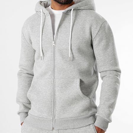 LBO - Felpa con cappuccio con zip 3627 Grigio scuro