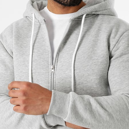 LBO - Felpa con cappuccio con zip 3627 Grigio scuro