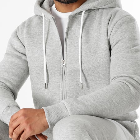 LBO - Felpa con cappuccio con zip 3627 Grigio scuro