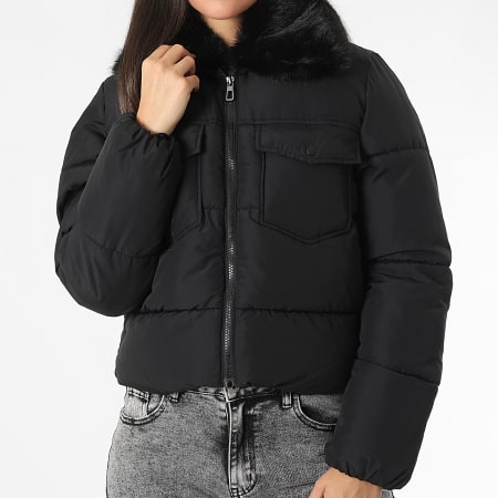 Only - Doudoune Fourrure Femme Maggi Noir