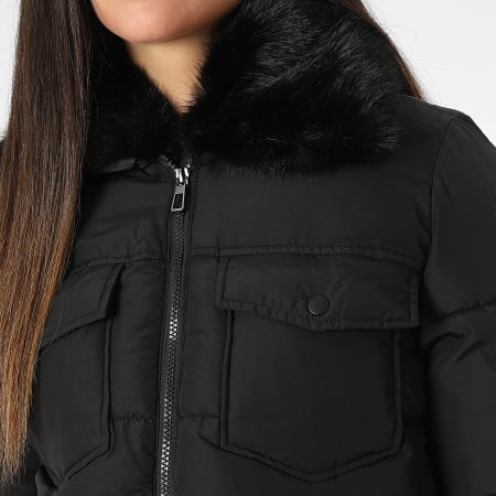 Only - Doudoune Fourrure Femme Maggi Noir