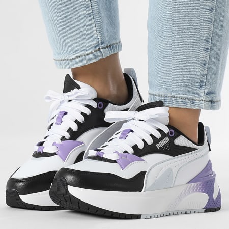 Puma Donna R78 Disrupt 397675 Nero Argento Lavanda Allarme Sneakers Ryses