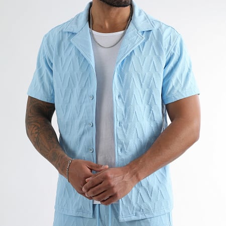 LBO - Ensemble Chemise Manches Courtes Et Short Jogging 0260 Bleu Clair