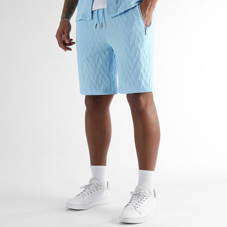 LBO - Ensemble Chemise Manches Courtes Et Short Jogging 0260 Bleu Clair