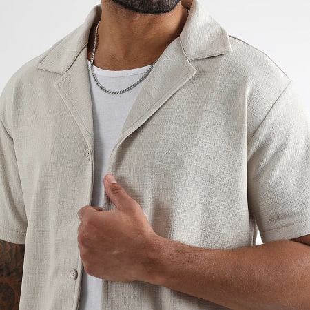 LBO - Ensemble Chemise Manches Courtes Et Short Jogging Canvas 0275 Beige