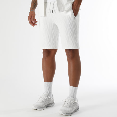 LBO - Ensemble Chemise Manches Courtes Et Short Jogging Waves 0278 Blanc