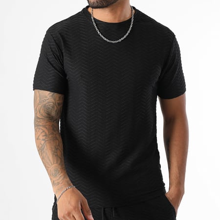 LBO - Ensemble Tee Shirt Et Short Jogging Waves 0282 Noir