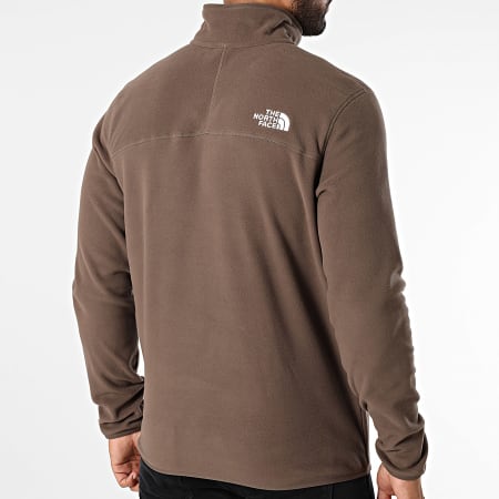 The North Face Glacier A855W Maglione in pile marrone con collo a zip Ryses