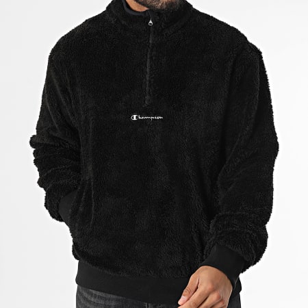Champion Maglione in pile con collo a zip 220285 Nero Ryses