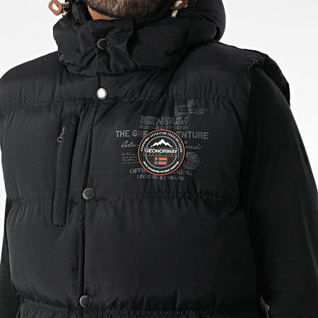 Geographical Norway - Vilano Chaqueta sin mangas con capucha Negro