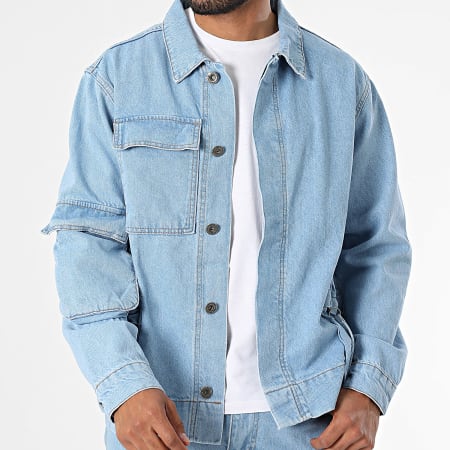 Survêtement Homme Style Rétro Américain - Veste Cargo Et Pantalon Multi-poches, 2 Pièces Pour Loisirs Et Automne