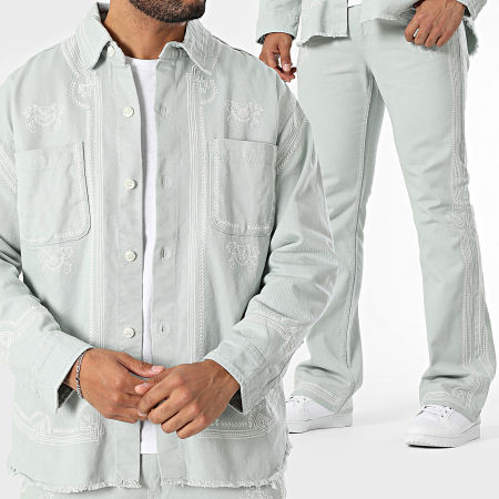 Classic Series - Ensemble Surchemise Jean Et Jean Flare Vert Clair