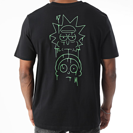 Rick Et Morty Tee Shirt Oversize Graff Noir Vert Clair