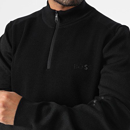 BOSS - Zhine Zipped Neck Sweater 50523154 Black - Ryses