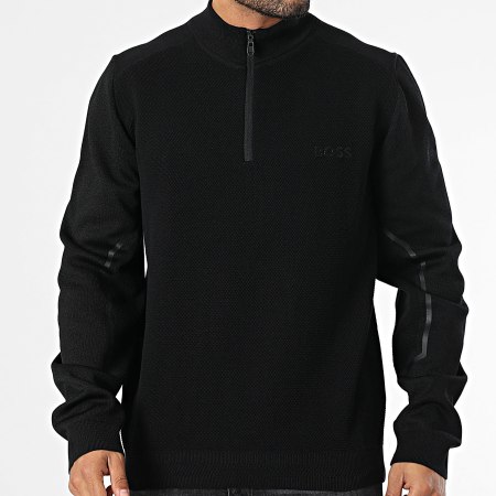 BOSS - Zhine Zipped Neck Sweater 50523154 Black - Ryses