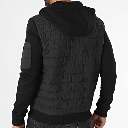 Frilivin - Chaqueta negra con cremallera y capucha