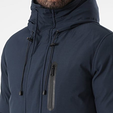 Frilivin - Parka con capucha azul marino