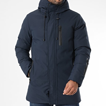 Frilivin - Parka con capucha azul marino