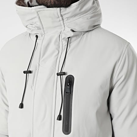 Frilivin - Parka con capucha gris claro