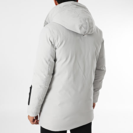 Frilivin - Parka con capucha gris claro