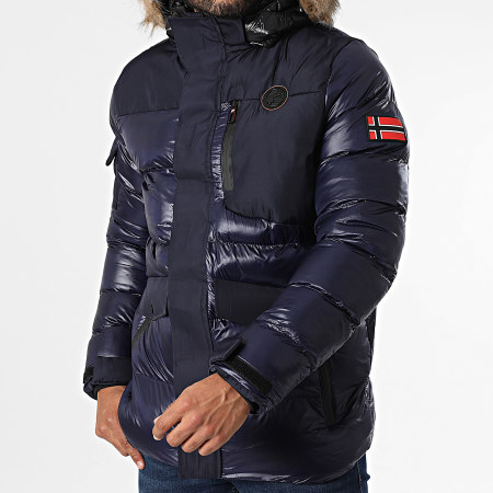 Geographical Norway - Doudoune Capuche Ampoule Bleu Marine