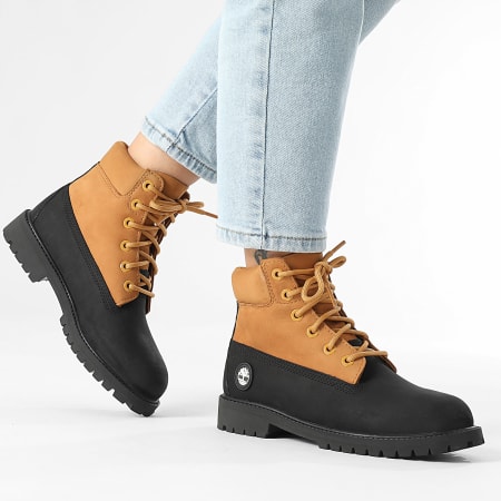 Boots Damen Premium 6 In Lace Waterproof A6BET Black Nubuck Wheat