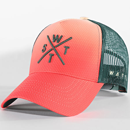 Watts - Casquette Trucker Tokyo Vert Foncé Orange