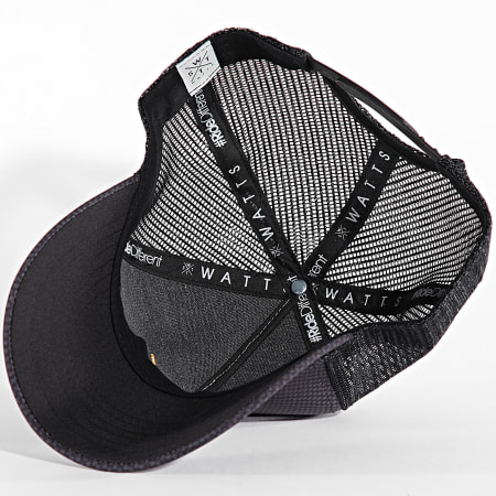 Watts - Casquette Trucker Tokyo Noir Gris Anthracite Doré