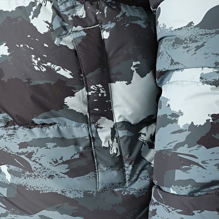 Frilivin - Doudoune Capuche Vert Kaki Noir Camouflage