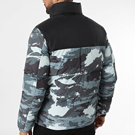 Frilivin - Doudoune Capuche Vert Kaki Noir Camouflage